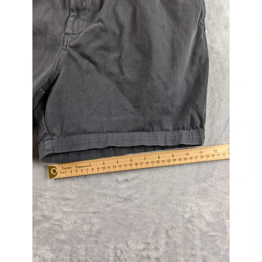 Cove USA Shorts Men 34 Black Faded Canvas Elastic Waist Chino 5